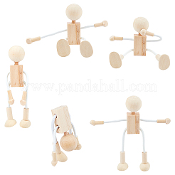Unvollendete leere Holzroboterspielzeug&nbsp;DIY-WH0097-05