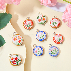12 pendentif en porcelaine imprimée à la main&nbsp;PALLOY-SW00123