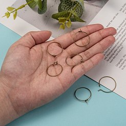 Anelli di fascino in vetro di vino in ottone&nbsp;EC067-2AB-NF