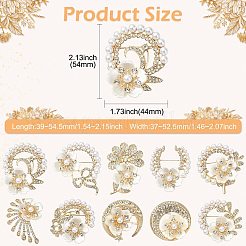 10 pieza de 10 estilos de alfileres de solapa de aleación de flores con rhinestone&nbsp;JEWB-CJ0003-06