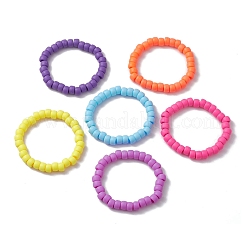 6 Stück 6 Farben Rondell undurchsichtige und mattierte Acrylperlen Stretch-Armband-Sets&nbsp;BJEW-JB10304