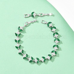 Bracelets de tennis en laiton platine sertis de micro-pavés de zircone cubique&nbsp;BJEW-B160-09P