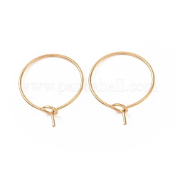 Boucles d'oreilles créoles en acier inoxydable chirurgical 316L avec placage ionique (IP)&nbsp;STAS-D164-01G