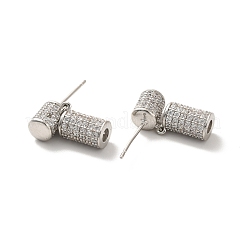 Orecchini pendenti a colonna con zirconi chiari&nbsp;EJEW-K093-23P