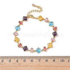 Rechteckige Rhombus-Armbänder aus Messing&nbsp;BJEW-D378-01G