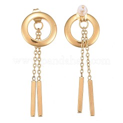 Orecchini a nappa con catena in acciaio inossidabile 304&nbsp;EJEW-I248-42