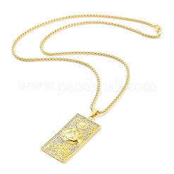 Collane con ciondolo in strass in lega dorata&nbsp;LS-NJEW-P284-02G