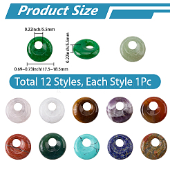 12 Stück 12 Stile natürliche und synthetische gemischte Edelsteinanhänger&nbsp;G-SC0003-89
