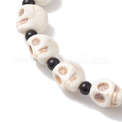 Halloween gefärbte synthetische türkisfarbene Perlenarmbänder&nbsp;BJEW-TA00677