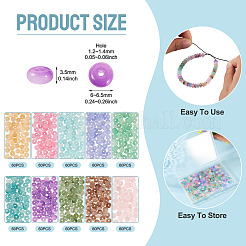 600 Stück 10 Farben Einbrennlack-Imitations-Jade-Glasperlen&nbsp;DGLA-TA0001-49
