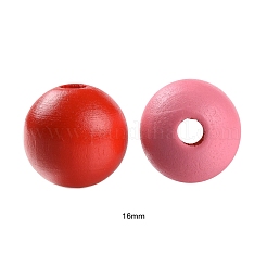 160pcs 4 couleurs pays de ferme et perles de bois naturel peintes de style rustique&nbsp;WOOD-LS0001-01M