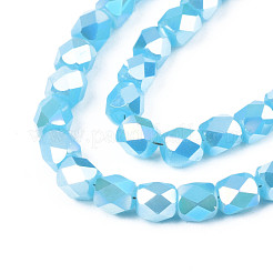 Chapelets de perles en verre électroplaqué&nbsp;EGLA-N002-13-A05