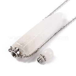 Colliers avec pendentif en forme de bouteille de parfum en pierre naturelle mélangée&nbsp;G-B089-02P