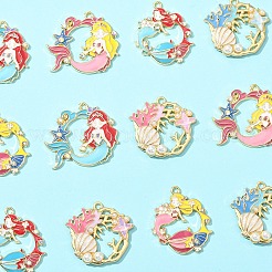 12pcs 6 styles de pendentifs en émail en alliage&nbsp;ENAM-YW0005-31