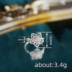 Messing-Fingerringe mit Mikropflaster und klarem Zirkonia für Damen&nbsp;WGAE82A-01