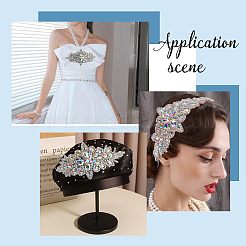 Blumen-Glitzerglas-Hotfix-Strass-Aufnäher zum Aufbügeln&nbsp;FIND-WH0050-29A