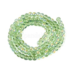 Chapelets de perles en verre transparent électrolytique&nbsp;EGLA-Q132-4MM-A05