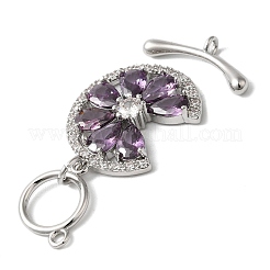 Ottone con chiusure a ginocchiera con pavé di zirconi&nbsp;KK-N254-88P