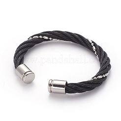 Bracciali a polsino in acciaio inossidabile 304&nbsp;BJEW-L642-01