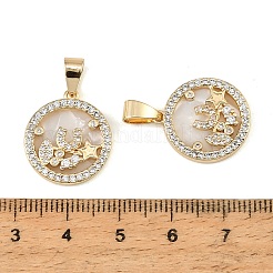 Pendenti in zirconi cubici trasparenti in micro pavè di ottone&nbsp;CU-CBA9175-08G-02