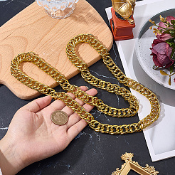 1 collier chaîne cubaine en alliage d'aluminium de 15 mm&nbsp;NJEW-SP0001-21A