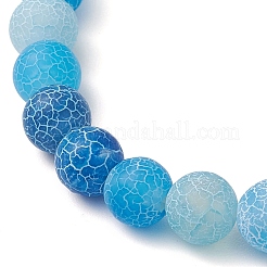 Bracelets extensibles en pierre de lune synthétique et perles d'agate patinées naturelles givrées pour femmes&nbsp;BJEW-JB11333-03