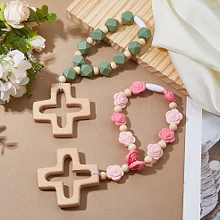 2 ornement en perles de silicone&nbsp;HJEW-DC00107