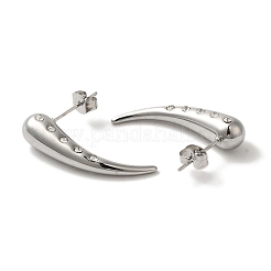Tropfenförmige Ohrstecker aus 304er Edelstahl und Strass für Damen&nbsp;EJEW-S237-10