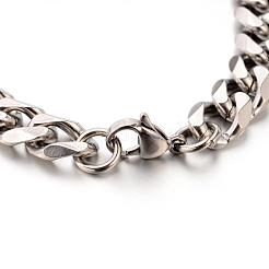 Anlaufgeschützte ID-Armbänder aus Panzerketten aus Edelstahl 304&nbsp;STAS-M175-07P