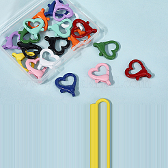 20 Stück 10 Farben Sprühdruck Karabinerverschlüsse aus Legierung&nbsp;FIND-SC0017-42