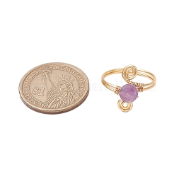 3 Stück Fingerringe aus natürlichen Amethyst-&nbsp;RJEW-JR00808