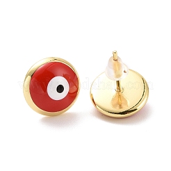 Boucles d'oreilles en émail mauvais œil&nbsp;EJEW-A072-25LG