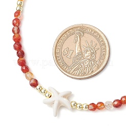 Colliers de perles rondes en cornaline naturelle pour la plage d'été&nbsp;NJEW-JN05262-04