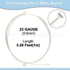 999 fil d'argent fin en argent massif&nbsp;STER-WH0008-04C-S