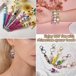 120 Stück Messing Strass Abstandsperlen&nbsp;FIND-SZ0003-70B