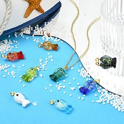 16 Stück 8 Farben handgefertigte dichroitische Folie Bunte Malerei Anhänger&nbsp;DICH-CJ0001-01