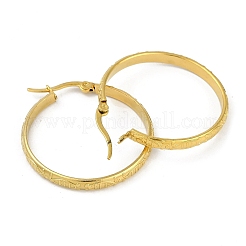 Boucles d'oreilles créoles en acier inoxydable 201 avec placage sous vide PVD pour femmes&nbsp;EJEW-F345-18G