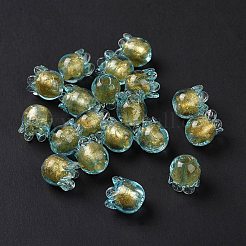 Handgefertigte Goldfolie Murano Glasperlen&nbsp;X1-LAMP-G158-02D