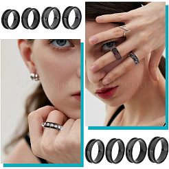 16 Stück 8 Stile Edelstahl geriffelte Fingerringfassungen&nbsp;RJEW-UN0001-29
