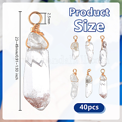 40 pendentif en cristal de quartz naturel.&nbsp;PALLOY-OC00046