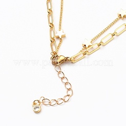 Collares de latón de doble capa&nbsp;NJEW-JN03144