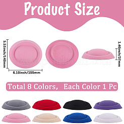 8 Stück 8 Farben Stoff Pillbox Stewardess Fascinator Hut Basis für Millinery&nbsp;AJEW-GF0010-95