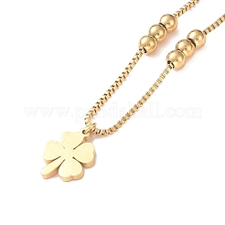 Cavigliera con ciondolo trifoglio in conchiglia sintetica&nbsp;AJEW-A046-02G
