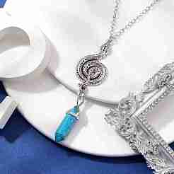 Colliers avec pendentif en turquoise synthétique&nbsp;NJEW-JN04694-02