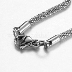Anlaufgeschützte Halsketten aus 201er Edelstahlgeflecht&nbsp;X-NJEW-G256-01P