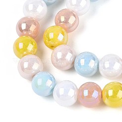 Chapelets de perles en verre électroplaqué&nbsp;X-EGLA-N019-10mm-02