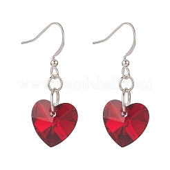 Pendientes colgantes con colgante de corazón de vidrio electrochapado&nbsp;EJEW-JE05161
