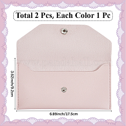 2 pz 2 colori portafogli in pelle PU con bottoni automatici in lega&nbsp;AJEW-CL0001-19B