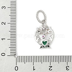 925 pendentif fleur en argent sterling pavé de zircones cubiques vertes&nbsp;STER-G047-01B