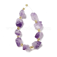 Brins de perles d'améthyste naturelle brute électroplaquée&nbsp;G-Z131-J02-06